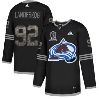 Adidas Colorado Avalanche #92 Gabriel Landeskog Black 2022 Stanley Cup Champions Authentic Classic Stitched NHL Jersey