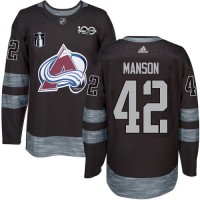 Adidas Colorado Avalanche #42 Josh Manson Black 2022 Stanley Cup Final Patch 100th Anniversary Stitched NHL Jersey
