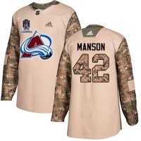 Adidas Colorado Avalanche #42 Josh Manson Camo Authentic 2022 Stanley Cup Champions Veterans Day Stitched NHL Jersey