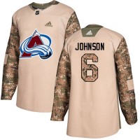 Adidas Colorado Avalanche #6 Erik Johnson Camo Authentic 2017 Veterans Day Stitched NHL Jersey