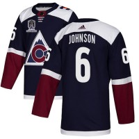 Adidas Colorado Avalanche #6 Erik Johnson Navy 2022 Stanley Cup Champions Alternate Authentic Stitched NHL Jersey