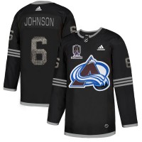 Adidas Colorado Avalanche #6 Erik Johnson Black 2022 Stanley Cup Champions Authentic Classic Stitched NHL Jersey