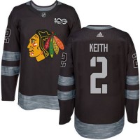 Adidas Chicago Blackhawks #2 Duncan Keith Black 1917-2017 100th Anniversary Stitched NHL Jersey