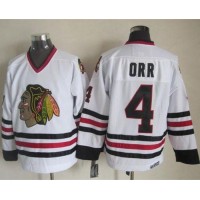 Chicago Blackhawks #4 Bobby Orr White CCM Throwback Stitched NHL Jersey