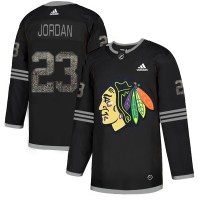 Adidas Chicago Blackhawks #23 Michael Jordan Black Authentic Classic Stitched NHL Jersey