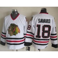 Chicago Blackhawks #18 Denis Savard White CCM Throwback Stitched NHL Jersey
