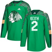 Adidas Chicago Blackhawks #2 Duncan Keith adidas Green St. Patrick's Day Authentic Practice Stitched NHL Jersey