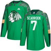 Adidas Chicago Blackhawks #7 Brent Seabrook adidas Green St. Patrick's Day Authentic Practice Stitched NHL Jersey