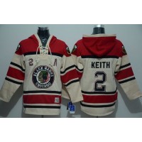 Chicago Blackhawks #2 Duncan Keith Cream Sawyer Hooded Sweatshirt Stitched NHL Jersey
