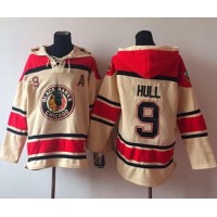 Chicago Blackhawks #9 Bobby Hull Cream Sawyer Hooded Sweatshirt Stitched NHL Jersey