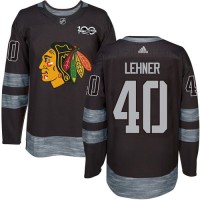 Adidas Chicago Blackhawks #40 Robin Lehner Black 1917-2017 100th Anniversary Stitched NHL Jersey