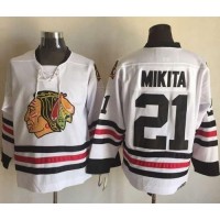 Chicago Blackhawks #21 Stan Mikita White CCM Throwback Stitched NHL Jersey