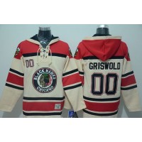 Chicago Blackhawks #00 Clark Griswold Cream Sawyer Hooded Sweatshirt Stitched NHL Jersey
