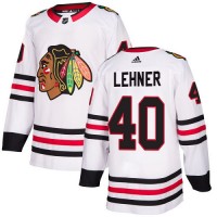 Adidas Chicago Blackhawks #40 Robin Lehner White Road Authentic Stitched NHL Jersey