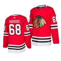 Chicago Chicago Blackhawks #68 Slater Koekkoek 2019-20 Adidas Authentic Home Red Stitched NHL Jersey