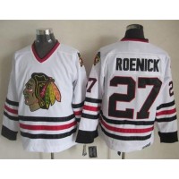 Chicago Blackhawks #27 Jeremy Roenick White CCM Throwback Stitched NHL Jersey