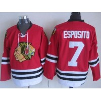 Chicago Blackhawks #7 Tony Esposito Red CCM Throwback Stitched NHL Jersey