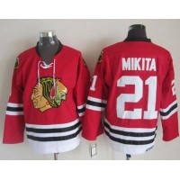 Chicago Blackhawks #21 Stan Mikita Stitched Red CCM Throwback NHL Jersey