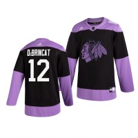 Chicago Chicago Blackhawks #12 Alex Debrincat Adidas Men's Hockey Fights Cancer Practice NHL Jersey Black