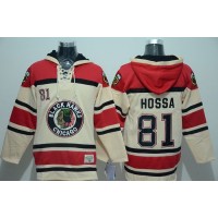 Chicago Blackhawks #81 Marian Hossa Cream Sawyer Hooded Sweatshirt Stitched NHL Jersey