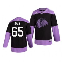 Chicago Chicago Blackhawks #65 Andrew Shaw Adidas Men's Hockey Fights Cancer Practice NHL Jersey Black