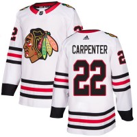 Adidas Chicago Blackhawks #22 Ryan Carpenter White Road Authentic Stitched NHL Jersey