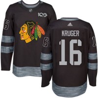 Adidas Chicago Blackhawks #16 Marcus Kruger Black 1917-2017 100th Anniversary Stitched NHL Jersey