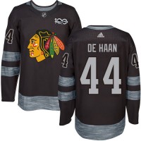 Adidas Chicago Blackhawks #44 Calvin De Haan Black 1917-2017 100th Anniversary Stitched NHL Jersey