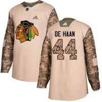 Adidas Chicago Blackhawks #44 Calvin De Haan Camo Authentic 2017 Veterans Day Stitched NHL Jersey