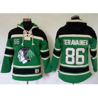 Chicago Blackhawks #86 Teuvo Teravainen Green St. Patrick's Day McNary Lace Hoodie Stitched NHL Jersey
