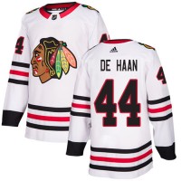 Adidas Chicago Blackhawks #44 Calvin De Haan White Road Authentic Stitched NHL Jersey