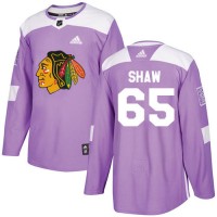 Adidas Chicago Blackhawks #65 Andrew Shaw Purple Authentic Fights Cancer Stitched NHL Jersey