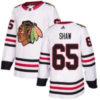 Adidas Chicago Blackhawks #65 Andrew Shaw White Road Authentic Stitched NHL Jersey