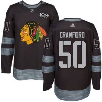 Adidas Chicago Blackhawks #50 Corey Crawford Black 1917-2017 100th Anniversary Stitched NHL Jersey