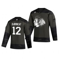 Chicago Chicago Blackhawks #12 Alex Debrincat Adidas 2019 Veterans Day Men's Authentic Practice NHL Jersey Camo