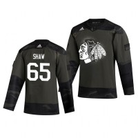 Chicago Chicago Blackhawks #65 Andrew Shaw Adidas 2019 Veterans Day Men's Authentic Practice NHL Jersey Camo
