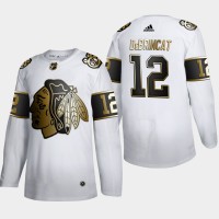 Chicago Chicago Blackhawks #12 Alex DeBrincat Men's Adidas White Golden Edition Limited Stitched NHL Jersey