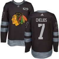 Adidas Chicago Blackhawks #7 Chris Chelios Black 1917-2017 100th Anniversary Stitched NHL Jersey