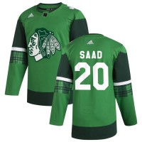 Chicago Chicago Blackhawks #20 Brandon Saad Men's Adidas 2020 St. Patrick's Day Stitched NHL Jersey Green.jpg.jpg