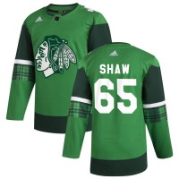 Chicago Chicago Blackhawks #65 Andrew Shaw Men's Adidas 2020 St. Patrick's Day Stitched NHL Jersey Green.jpg.jpg