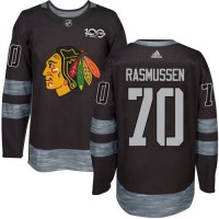 Adidas Chicago Blackhawks #70 Dennis Rasmussen Black 1917-2017 100th Anniversary Stitched NHL Jersey
