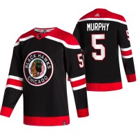 Chicago Chicago Blackhawks #5 Connor Murphy Black Men's Adidas 2020-21 Reverse Retro Alternate NHL Jersey