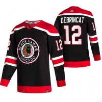 Chicago Chicago Blackhawks #12 Alex DeBrincat Black Men's Adidas 2020-21 Reverse Retro Alternate NHL Jersey