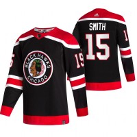 Chicago Chicago Blackhawks #15 Zack Smith Black Men's Adidas 2020-21 Reverse Retro Alternate NHL Jersey