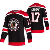 Chicago Chicago Blackhawks #17 Dylan Strome Black Men's Adidas 2020-21 Reverse Retro Alternate NHL Jersey
