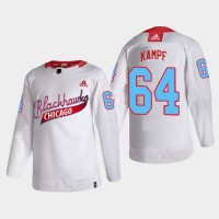 Chicago Chicago Blackhawks #64 David Kampf Men's White One Community Night NHL Jersey