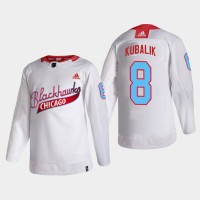 Chicago Chicago Blackhawks #8 Dominik Kubalik Men's White One Community Night NHL Jersey