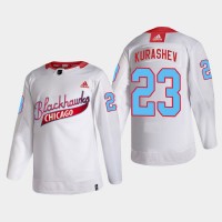 Chicago Chicago Blackhawks #23 Philipp Kurashev Men's White One Community Night NHL Jersey