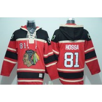 Chicago Blackhawks #81 Marian Hossa Red Sawyer Hooded Sweatshirt Stitched NHL Jersey