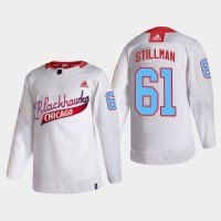 Chicago Chicago Blackhawks #61 Riley Stillman Men's White One Community Night NHL Jersey